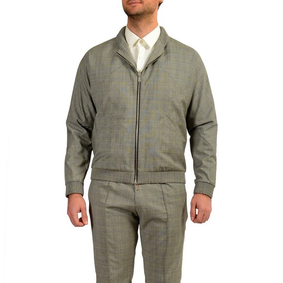 Hugo Boss Men's "Urald/Future202" 100% Wool Plaid Full Zip Suit US 36R IT 46R - Picture 1 of 12